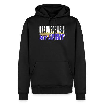 BRAUNSCHWEIG MY SPIRIT - Men’s Premium Organic Hoodie - black - Front - Nico (187cm)