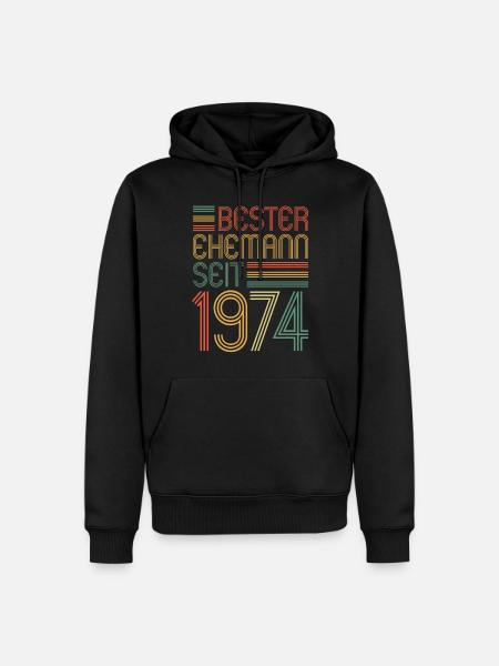 Best husband since 1974 50th wedding anniversary - Men’s Premium Organic Hoodie - black