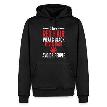 Redhead Gifts - Männer Premium Bio Hoodie - Schwarz - Vorne - Nico (187cm)