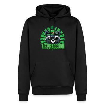 Lepraccoon Irisch Kobold Waschbär Saint Patrick - Männer Premium Bio Hoodie - Schwarz - Vorne - Nico (187cm)