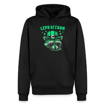Lepraccoon Kobold Irisch Waschbär Saint Patrick - Männer Premium Bio Hoodie - Schwarz - Vorne - Nico (187cm)