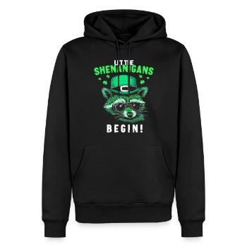 Que les manigances commencent ! raton laveur irlandais - Sweat à capuche Premium bio Homme - noir - Devant - Nico (187cm)