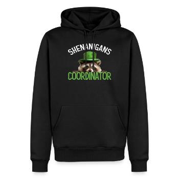 Shenanigans Coordinator Cute Raccoon Funny - Men’s Premium Organic Hoodie - black - Front - Nico (187cm)