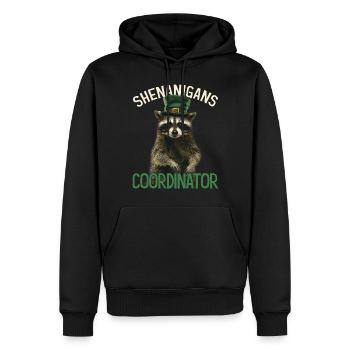 Shenanigans Coordinator Cute Raccoon Funny - Men’s Premium Organic Hoodie - black - Front - Nico (187cm)