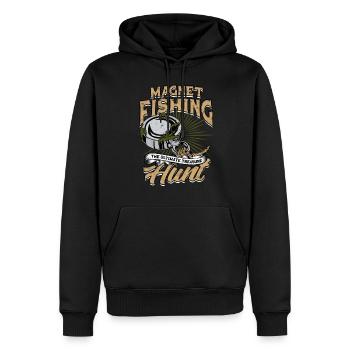 Magnetfischen Magnetangeln Metallfischen - Männer Premium Bio Hoodie - Schwarz - Vorne - Nico (187cm)