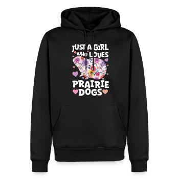 Funny Prairie - Chien amant drôle de rongeur - Sweat à capuche Premium bio Homme - noir - Devant - Nico (187cm)