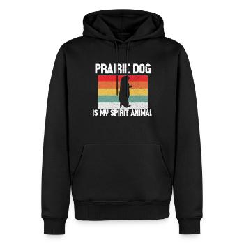 Funny Prairie - Chien amant drôle de rongeur - Sweat à capuche Premium bio Homme - noir - Devant - Nico (187cm)