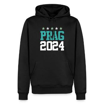 Visites guidées Prague 2024 - Sweat à capuche Premium bio Homme - noir - Devant - Nico (187cm)