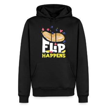 Pancake Lover Kids Pun Flip - Men’s Premium Organic Hoodie - black - Front - Nico (187cm)