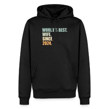 Beste Ehefrau seit 2024 1.Hochzeitstag - Männer Premium Bio Hoodie - Schwarz - Vorne - Nico (187cm)