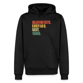 Meilleure épouse depuis 1989 35e anniversaire de mariage - Sweat à capuche Premium bio Homme - noir - Devant - Nico (187cm)