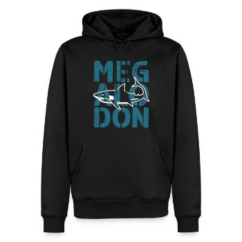 Biologie du requin mégalodon Amoureux des requins de mer - Sweat à capuche Premium bio Homme - noir - Devant - Nico (187cm)
