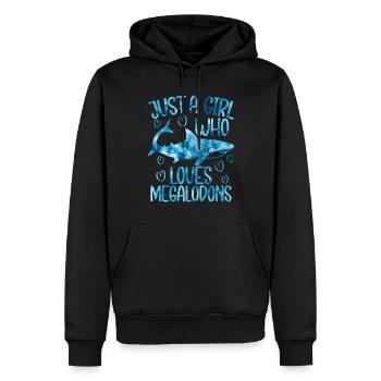 Biologie du requin mégalodon Amoureux des requins de mer - Sweat à capuche Premium bio Homme - noir - Devant - Nico (187cm)