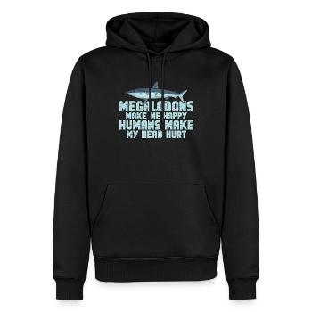 Biologie du requin mégalodon Amoureux des requins de mer - Sweat à capuche Premium bio Homme - noir - Devant - Nico (187cm)