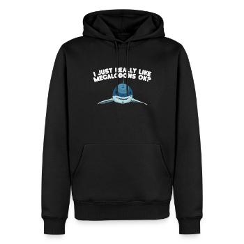 Biologie du requin mégalodon Amoureux des requins de mer - Sweat à capuche Premium bio Homme - noir - Devant - Nico (187cm)