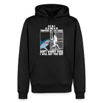Biologie du requin mégalodon Amoureux des requins de mer - Sweat à capuche Premium bio Homme - noir - Devant - Nico (187cm)