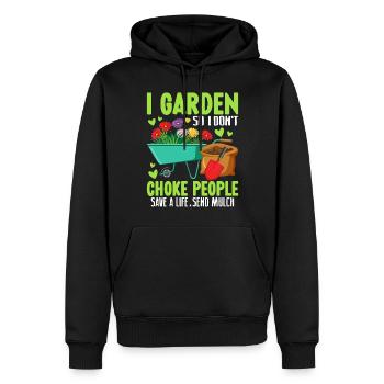 Je jardine pour ne pas étouffer les gens passionné de plantes - Sweat à capuche Premium bio Homme - noir - Devant - Nico (187cm)