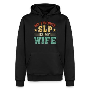 My Favorite SLP Is My Wife Speech Therapy SLP - Männer Premium Bio Hoodie - Schwarz - Vorne - Nico (187cm)