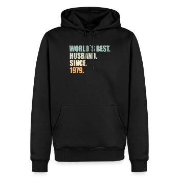 Meilleur mari depuis 1979 45e anniversaire de mariage - Sweat à capuche Premium bio Homme - noir - Devant - Nico (187cm)