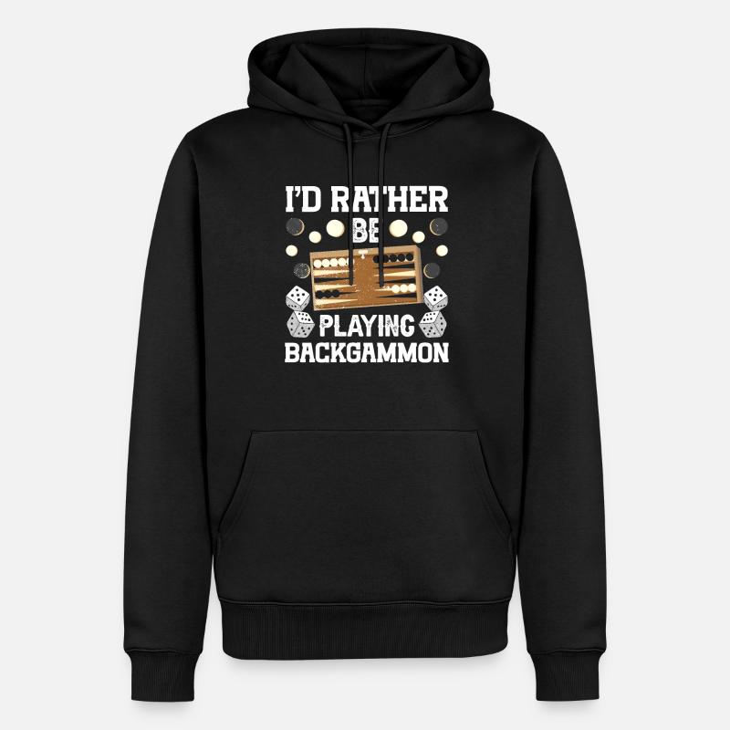 Brettspiel Lustiges Backgammon - Männer Premium Bio Hoodie - Schwarz