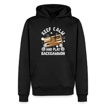 Brettspiel Lustiges Backgammon - Männer Premium Bio Hoodie - Schwarz - Vorne - Nico (187cm)