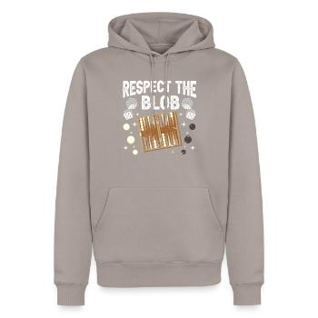Board Game Funny Backgammon - Men’s Premium Organic Hoodie - taupe - Front - Nico (187cm)