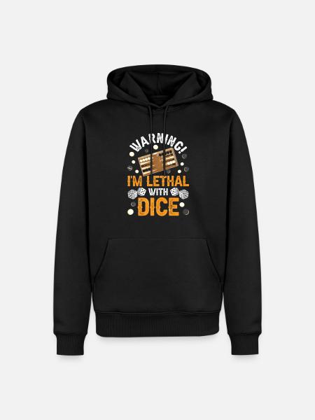 Board Game Funny Backgammon - Men’s Premium Organic Hoodie - black
