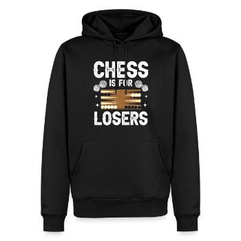 Brettspiel Lustiges Backgammon - Männer Premium Bio Hoodie - Schwarz - Vorne - Nico (187cm)