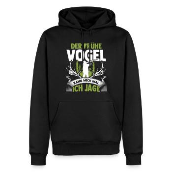 Chasse, Chasse, Cerf, Chasse, Sanglier, Chasseur, Chasseur - Sweat à capuche Premium bio Homme - noir - Devant - Nico (187cm)