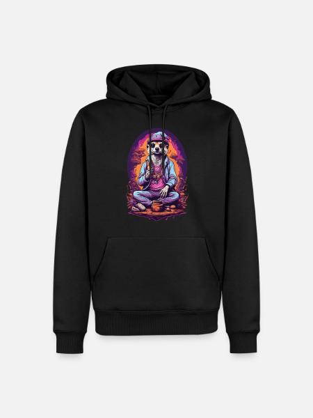 Suricate psychédélique Art Goa Design - Sweat à capuche Premium bio Homme - noir