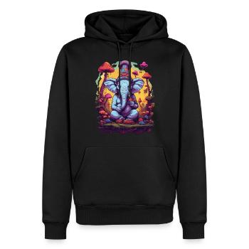 Elefant Psychedelic Art Musik Festival Farben - Männer Premium Bio Hoodie - Schwarz - Vorne - Nico (187cm)