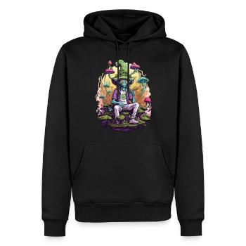 Außerirdischer Psychedelic Art Wald Pilze Musik - Männer Premium Bio Hoodie - Schwarz - Vorne - Nico (187cm)
