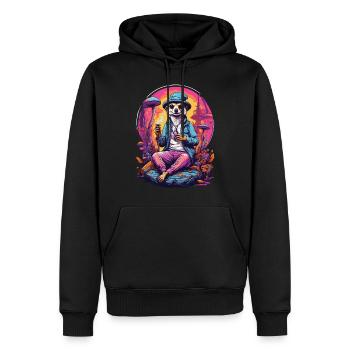 Erdmännchen Psychedelic Art Musik Festival Wald - Männer Premium Bio Hoodie - Schwarz - Vorne - Nico (187cm)
