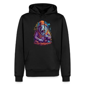 Walross Psychedelic Art Musik Festival Farben - Männer Premium Bio Hoodie - Schwarz - Vorne - Nico (187cm)