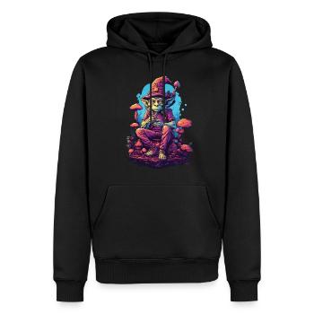 Außerirdischer Psychedelic Art Wald Pilze Musik - Männer Premium Bio Hoodie - Schwarz - Vorne - Nico (187cm)