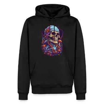 Couleurs vives Musique Champignons forestiers Psychédélique - Sweat à capuche Premium bio Homme - noir - Devant - Nico (187cm)