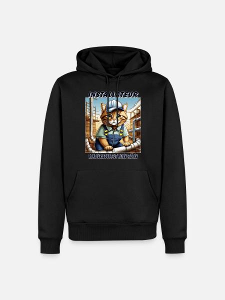 CAT INSTALLER - Men’s Premium Organic Hoodie - black