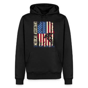 Medical Assistant Live Love Save Lives - Men’s Premium Organic Hoodie - black - Front - Nico (187cm)