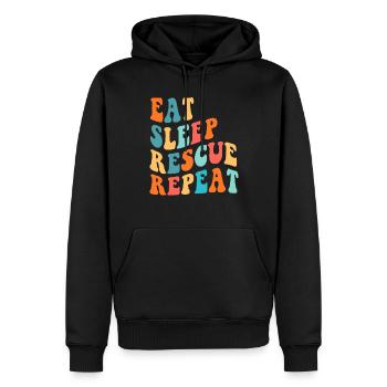 Eat Sleep Rescue Repeat Dog Rescue Sauvetage d’animaux - Sweat à capuche Premium bio Homme - noir - Devant - Nico (187cm)