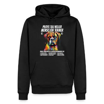 Professioneller Menschentrainer Boxer Hund Doggo - Männer Premium Bio Hoodie - Schwarz - Vorne - Nico (187cm)
