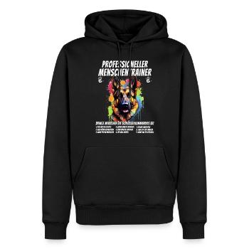 Professioneller Mnschentrainer Schäferhund Hund - Männer Premium Bio Hoodie - Schwarz - Vorne - Nico (187cm)