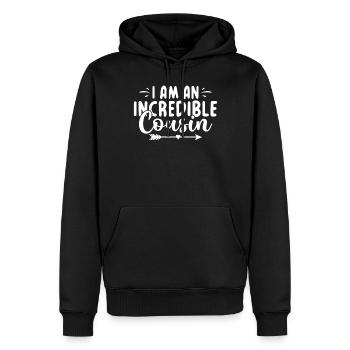 Cadeaux Cousin - Sweat à capuche Premium bio Homme - noir - Devant - Nico (187cm)