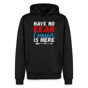 Cadeaux Cousin - Sweat à capuche Premium bio Homme - noir - Devant - Nico (187cm)