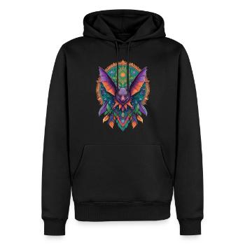Flughund Mandala Traumfänger Design - Männer Premium Bio Hoodie - Schwarz - Vorne - Nico (187cm)