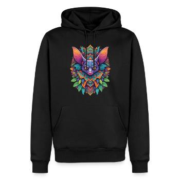 Fledermaus Mandala Traumfänger Design - Männer Premium Bio Hoodie - Schwarz - Vorne - Nico (187cm)