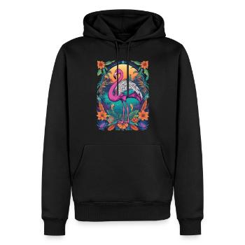 Afrika Flamingo Spirituelles Mandala Design - Männer Premium Bio Hoodie - Schwarz - Vorne - Nico (187cm)