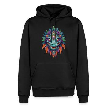 Alligator Traumfänger Mandala Design - Männer Premium Bio Hoodie - Schwarz - Vorne - Nico (187cm)