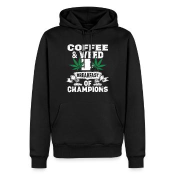 Weed Coffee Cannabis Stoner Koffein Ganja - Männer Premium Bio Hoodie - Schwarz - Vorne - Nico (187cm)