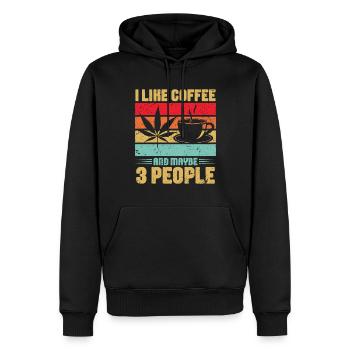 Weed Coffee Cannabis Stoner Koffein Ganja - Männer Premium Bio Hoodie - Schwarz - Vorne - Nico (187cm)
