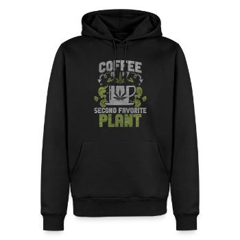 Weed, Café, Cannabis, Stoner, Caféine, Ganja - Sweat à capuche Premium bio Homme - noir - Devant - Nico (187cm)